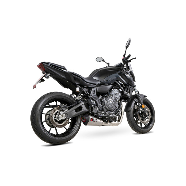 Scorpion Exhaust Yamaha MT-07 2022 - 2023 Serket Taper Full System Brushed Stainless Steel Sleeve